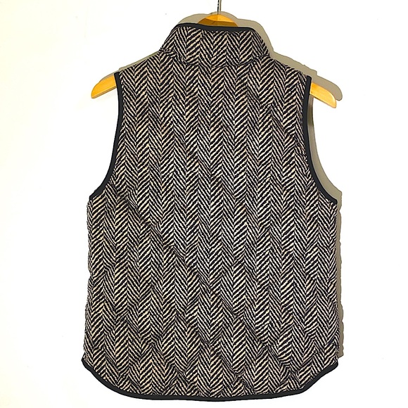 J. CREW Women’s Herringbone Down Puffer Vest Zipper Front with Pockets - Picture 5 of 5